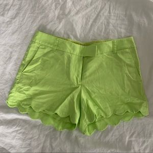 Jcrew linen cotton scalloped shorts